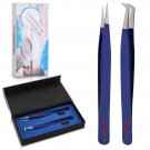2 Eyelash Extension Tweezers | Precision Tweezers | Stainless Steel Eyelash Tweezers | TI/195-C