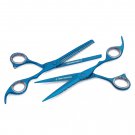 Blue Coated Hair Cutting Scissor & Thinning Shear Set TIFP-008