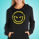 Evil Smiley Face Hoodie women Medium Black