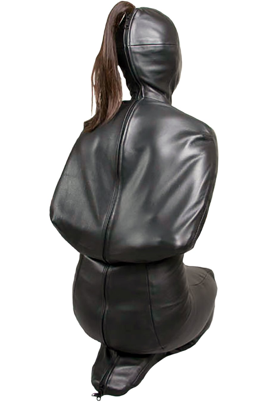 leather sleep scack straight jacket combo custom made bondage bag bds