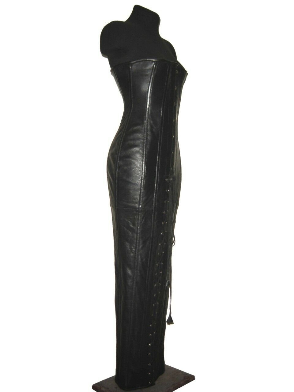 Hot selling Black Leather Corset Lace up Fastening Hollow Out  Bustier Corse