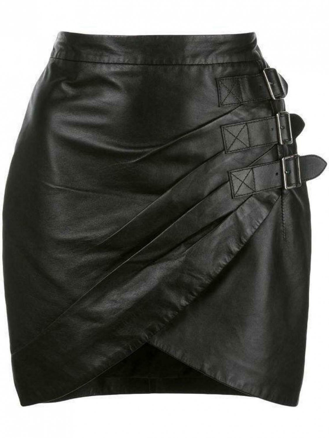 Women's Genuine Leather Short Skirt,New Handmade Custom Dress, 100% Genuine Lamb