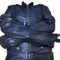 Real Leather mummy sleep sack body bag harness hood straight jacket belted