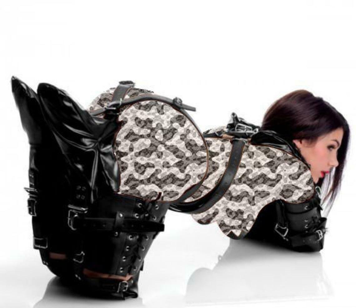 Real Leather arm leg binder pet crawler bondage set bdsm leder pet play