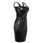 women real leather Black Bodycon Dress Leather Sleeveless Party Dress