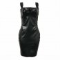 women real leather Black Bodycon Dress Leather Sleeveless Party Dress