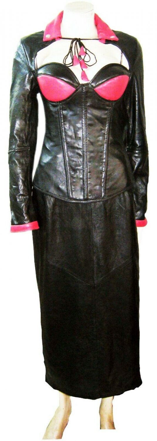 Real Leather Corset  Ladies Women Dress Stylish Cocktail Party Casual