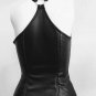 Handmade Black real leather laced up top corset leather O-ring leather bust