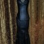 INCREDIBLE Floor Length Black Leather Corset Hobble Dress, Gothic Fetish Pin-Up