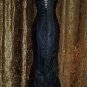 INCREDIBLE Floor Length Black Leather Corset Hobble Dress, Gothic Fetish Pin-Up
