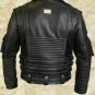 MEN'S GENUINE COWHIDE PREMIUM LEATHER MOTORCYCLE BIKER TOP LEATHER JACKET BLACK
