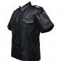 MEN'S Real Leather Police Military Style Shirt GAY BLUF Schwarz Gay Cuir