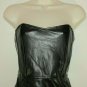 Vintage Black Look Leather BIK BOK Zip Straight Party Clubwear Off shoulder Dres