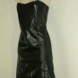 Vintage Black Look Leather BIK BOK Zip Straight Party Clubwear Off shoulder Dres