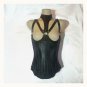 REAL Leather Black Cupless Corset Dominatrix Fetish Model Cosplay wset-13