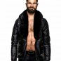 WWE Seth Rollins Ring Colby Daniel Lopez Wrestler Wide Fur Collar Black Real Lea