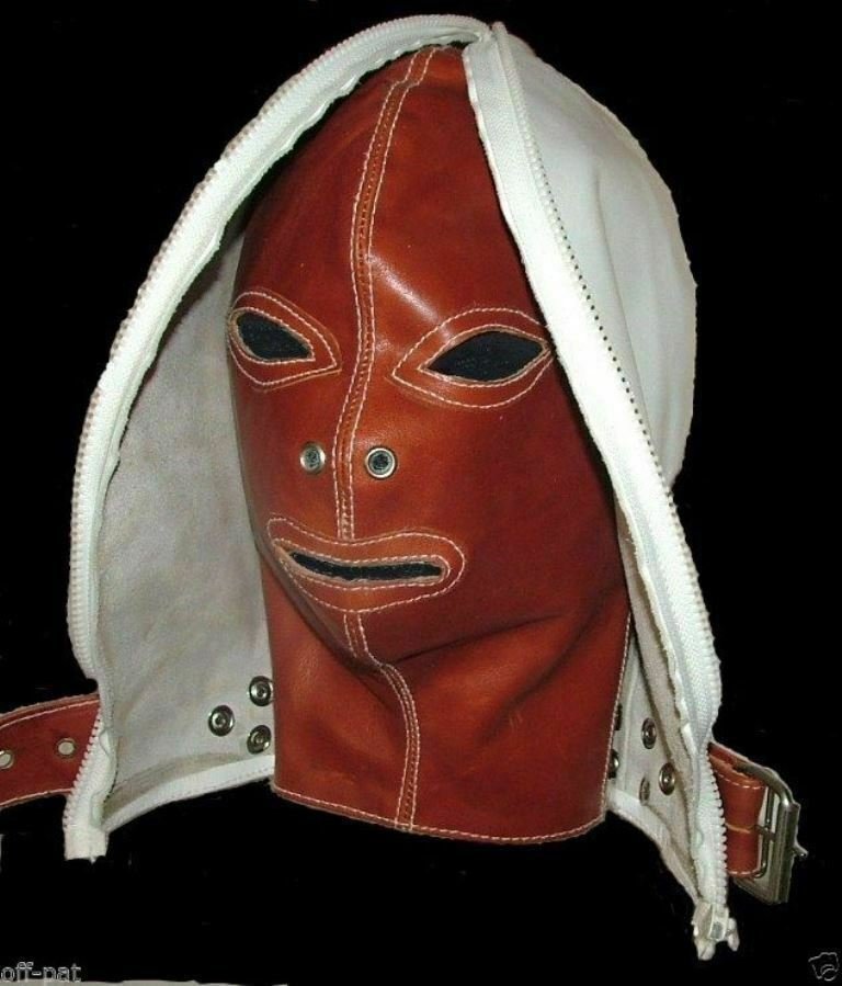 GENUINE LEATHER BONDAGE INSECT HOOD Double Skinned new-21