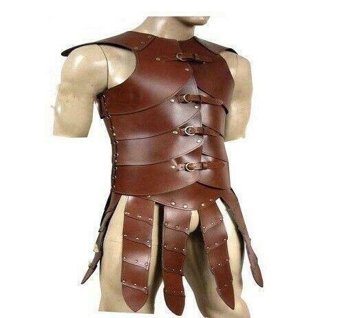 Medieval vest armor Strip with hand clip LARP/SCA genuine Leather Halloween Gift