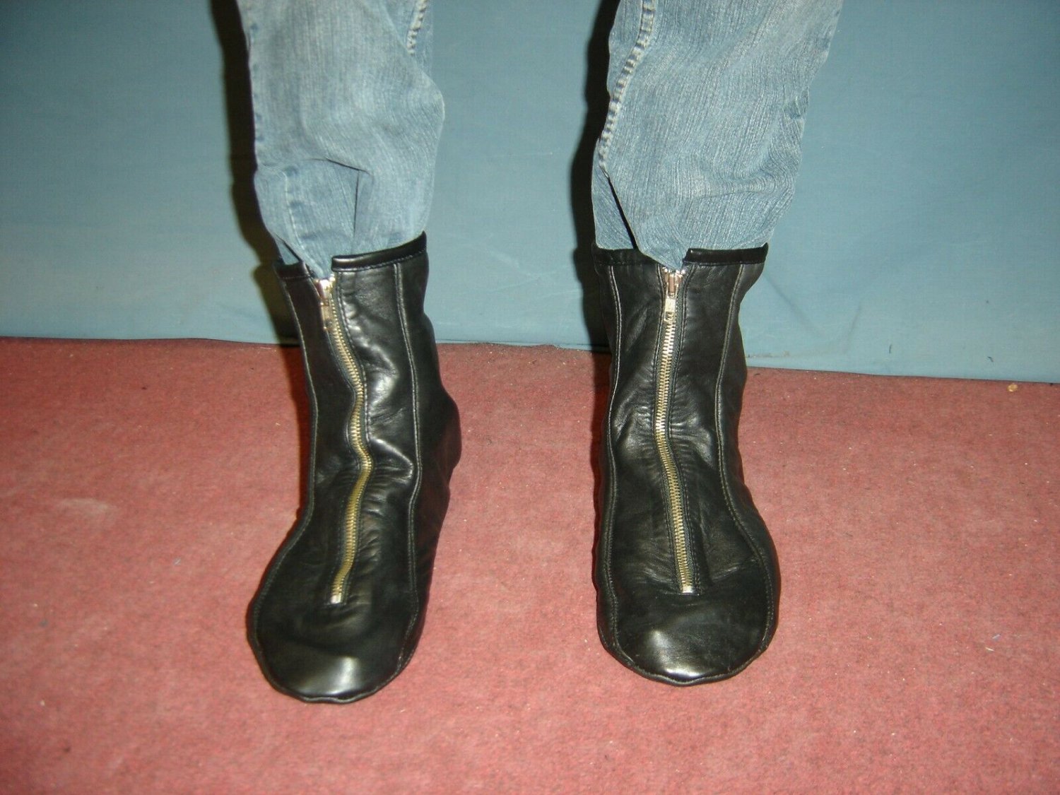 winter sheep leather socks shoes with zip AQ-2390