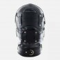 Lockable Leather Gimp Bandage Hood Sensory Deprivation Mask Mouth Gag Blindfold