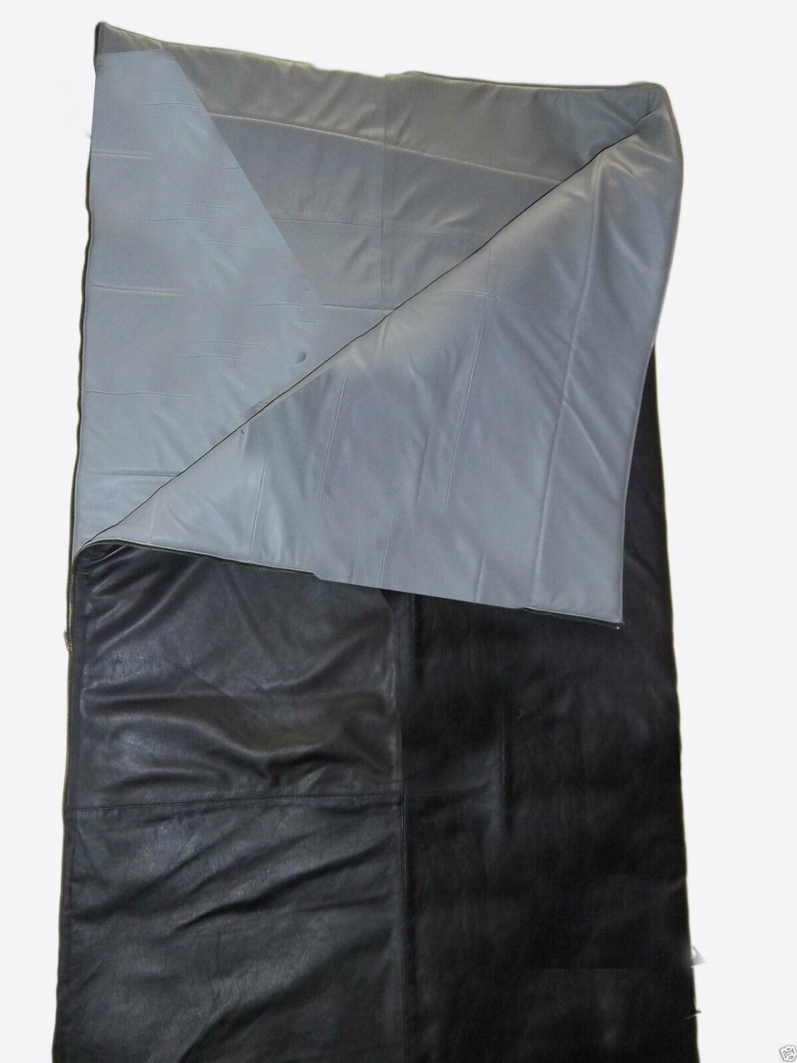 Real Cow leather sleeping bag camping bsg good luxury comfortable envelope zip n