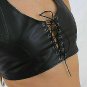 Womens 100% Genuine Leather Top Cropped Motorcycle Biker Raw Ham Bra Halter