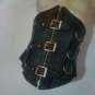 REAL Leather Black Buckle D-Ring Corset, Cosplay Fetish Model wset-12