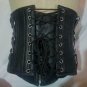 REAL Leather Black Buckle D-Ring Corset, Cosplay Fetish Model wset-12
