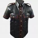 Men's Real Leather Police Uniform Shirt