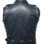 Real Leather Vest Heavy Motorcycle Duty With Chains Biker Vest Punk