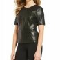 Fro Women's Girls 100% Genuine Lambskin Leather Motor Biker Tops Shirt Slim-Fit