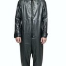 1 Men Leather catsuit 2-way zipper bodysuit clubwear casual overall long sleeve