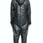 1 Men Leather catsuit 2-way zipper bodysuit clubwear casual overall long sleeve