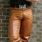 Men's Real Leather Bikers Pants 5 Pockets Levi's Jeans Brown BLUF Gay pants 34in