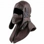 Leather Aviator Hat Pilot cap Men Biker Hood Collar mask Motorcycle Dark helmet
