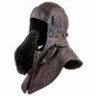 Leather Aviator Hat Pilot cap Men Biker Hood Collar mask Motorcycle Dark helmet
