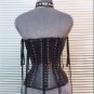 Women Leather Bustier Steel Bone Corset Korsettkleid leder Waist cincher corset