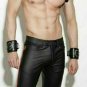 Men's Real Leather Bikers Pants Black BLUF Trousers GAY Motorcycle Levi's 34in
