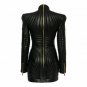 Women Leather Catsuit Bodysuit Gothic Top trending Black leather Quilted jacket