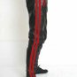 Mens Leather Pant Biker straight pants Red Color Stripe pant Clubwear fit chino