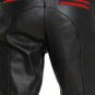 Mens Leather Pant Biker straight pants Red Color Stripe pant Clubwear fit chino