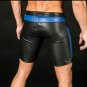 Mens Leather Shorts Leather Travel shorts Blue quilted Chaps casual short 34in