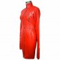 Women Leather Catsuit Jumpsuit Red Leather Gothic Bodysuit & Neck Posture Collar
