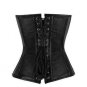 Black Leather Corset Fetish Waist Cincher Bustier Overbust leder Korsettkleid