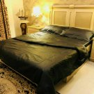 Leather Bed Sheet 4 pieces set deep snug Fitted Duvet Cover Leather Pillow cases