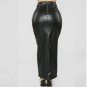 Women leather Skirt Party dress Black leather Bra Adult BDSM women black dress