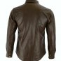 2XL 3XL Leather shirt Brown Bikers Police uniform Slim Fit Men Full sleeve shirt