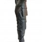 MEN REAL LEATHER CATSUIT BLACK BODYSUIT OVERALL MEN JUMPSUIT HOT WORKWEAR ROMPER