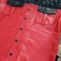 Mens Leather Police Uniform Red Quilted Leather Shirt Red/Black BLUF Costume gay