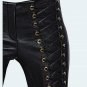 Women skinny leather pants gothic Biker women Motorcycle pants Laceup sexy pants